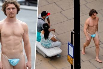 Goli muškarac prošetao centrom 'obučen' u zaštitnu masku Goli muškarac prošetao centrom 'obučen' u zaštitnu masku