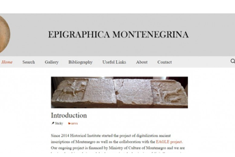 Digitalna baza antičkih natpisa EPIGRAPHICA MONTENEGRINA Digitalna baza antičkih natpisa EPIGRAPHICA MONTENEGRINA