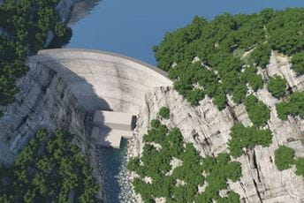 HE Komarnica: Očekuju da im se vrati od šest do 12 odsto uloga Vizuelni prikaz buduće brane Komarnica