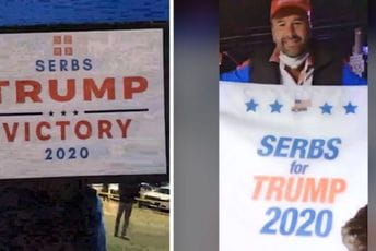 (VIDEO) Srbi pružili podršku Trampu ispred bolnice (VIDEO) Srbi pružili podršku Trampu ispred bolnice