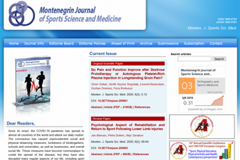 Poziv za nove članove uredničkog odbora: Montenegrin Journal of Sports Science and Medicine Poziv za nove članove uredničkog odbora: Montenegrin Journal of Sports Science and Medicine