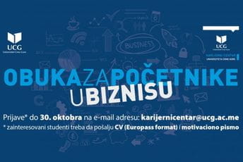 UCG: Prijave za besplatnu obuku za početnike u biznisu do 30. oktobra UCG: Prijave za besplatnu obuku za početnike u biznisu do 30. oktobra