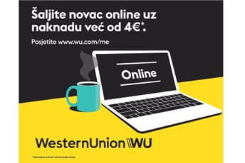 Western Union online transfer novca sada dostupan u Crnoj Gori Western Union online transfer novca sada dostupan u Crnoj Gori
