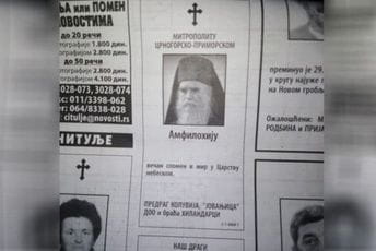 Optuženi za “Jovanjicu” se čituljom oprostio od Amfilohija Objavljena čitulja