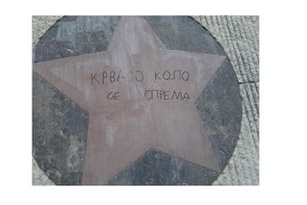 "Krvavo kolo se sprema" - oskrnavljeno spomen obilježje "Krvavo kolo se sprema" - oskrnavljeno spomen obilježje