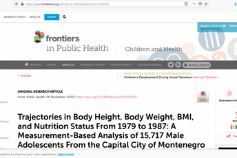 Nova studija potvrdila: Visina Podgoričana iz 80-ih godina u ravni crnogorskog prosjeka sa početka 20. vijeka Nova studija potvrdila: Visina Podgoričana iz 80-ih godina u ravni crnogorskog prosjeka sa početka 20. vijeka