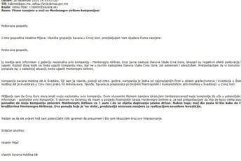 Ministarska obmana: Pismo o namjerama vlasnika Savane stiglo u kabinet premijera i ministra u 14.55 Ministarska obmana: Pismo o namjerama vlasnika Savane stiglo u kabinet premijera i ministra u 14.55