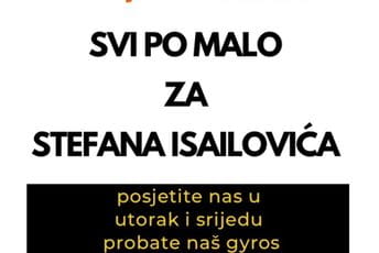Humana akcija u Nikšiću: Stefanu Isailoviću potrebna pomoć za liječenje Humana akcija u Nikšiću: Stefanu Isailoviću potrebna pomoć za liječenje