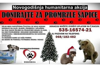 PRIJATELJI ŽIVOTINJA : "Donirajte za promrzle šape" PRIJATELJI ŽIVOTINJA : "Donirajte za promrzle šape"