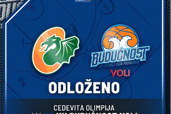 Odložen meč Cedevita Olimpije i Budućnost Volija Odložen meč Cedevita Olimpije i Budućnost Volija