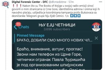 Koordinisana aktivnost desničarske Telegram grupe protiv TBOK Koordinisana aktivnost desničarske Telegram grupe protiv TBOK