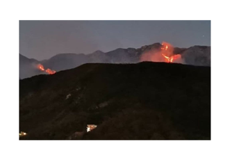 Požar iznad Budve, nema opasnosti po objekte i građane Požar iznad Budve, nema opasnosti po objekte i građane