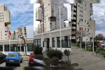 Već duže nema državnog i obilježja ustanove ispred Doma zdravlja u Bloku pet Zastave ispred Doma zdravlja u Bloku pet 15. juna, 24. februara i juče 19. marta