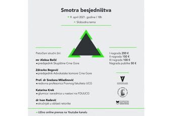 Smotra besjedništva za sve studente Univerziteta Crne Gore - 9. aprila Smotra besjedništva za sve studente Univerziteta Crne Gore - 9. aprila