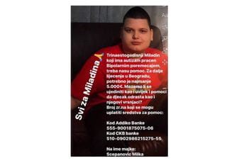 Dječaku Miladinu potrebna pomoć da nastavi liječenje Dječaku Miladinu potrebna pomoć da nastavi liječenje