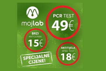 COVID testovi: PCR 49 eura, brzi antigenski test 15, a test na spajk (spike) antitjela 18 eura COVID testovi: PCR 49 eura, brzi antigenski test 15, a test na spajk (spike) antitjela 18 eura