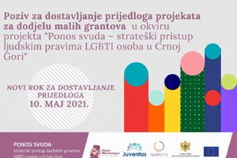 NVO za zaštitu prava LGBT osoba raspisale konkurs za dodjelu malih grantova NVO za zaštitu prava LGBT osoba raspisale konkurs za dodjelu malih grantova