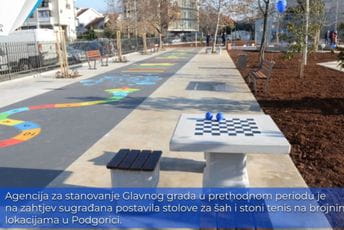 Stolovi za stoni tenis i šah izazvali veoma pozitivne reakcije Podgoričana