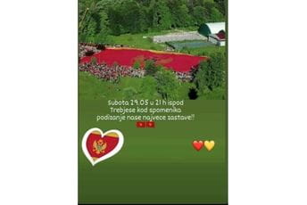 Podizanje najveće crnogorske zastave u subotu u Nikšiću Podizanje najveće crnogorske zastave u subotu u Nikšiću