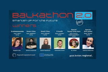 Bregu: Čestitam svim pobjednicima Balkathona koji su pokazali inovativnost i kreativnost mladih ljudi iz našeg regiona Bregu: Čestitam svim pobjednicima Balkathona koji su pokazali inovativnost i kreativnost mladih ljudi iz našeg regiona