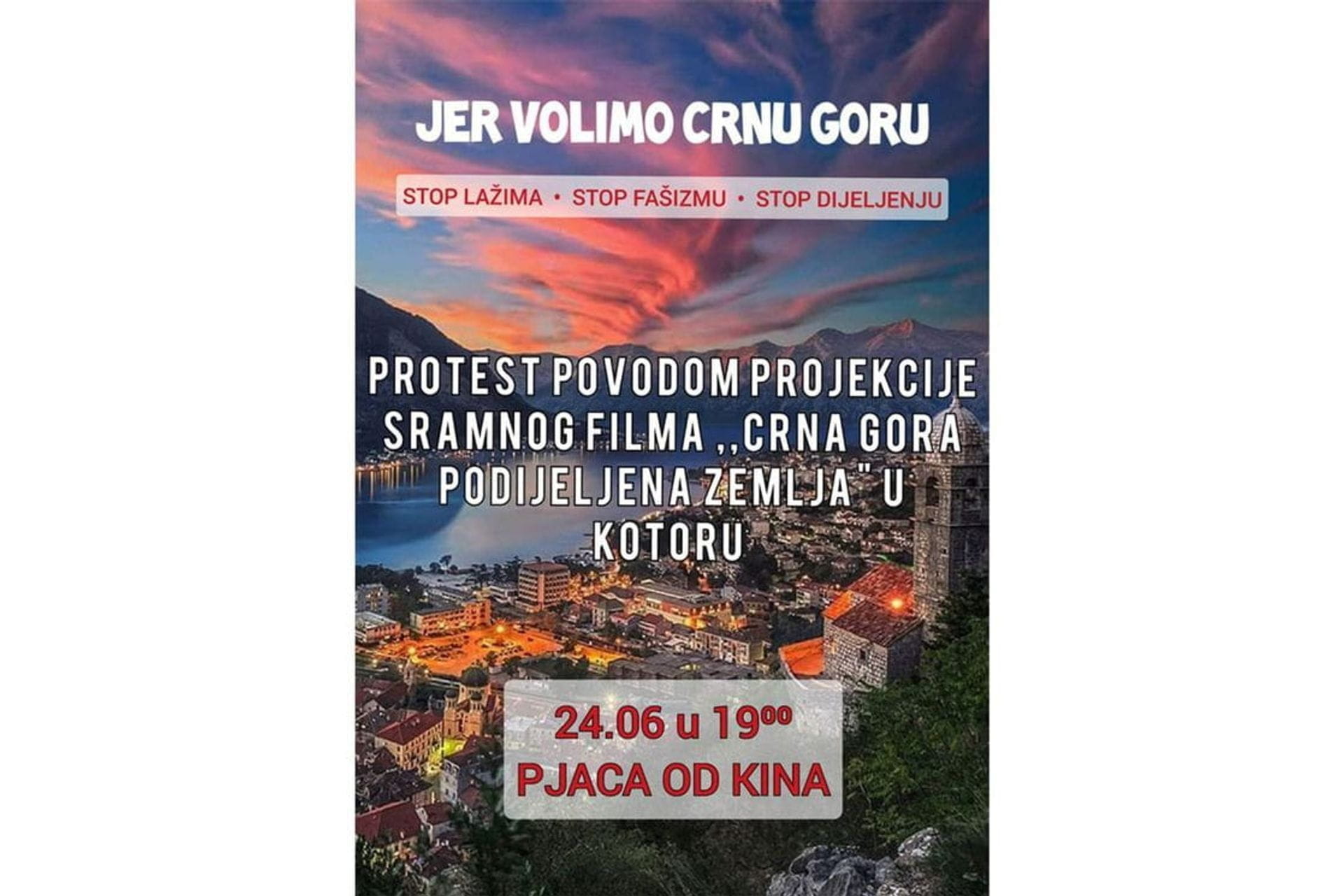 Fotografija 2: Protest u Kotoru zbog projekcije filma Malagurskog