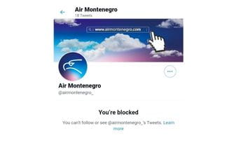 I Air Montenegro blokira korisnike koji ih kritikuju I Air Montenegro blokira korisnike koji ih kritikuju