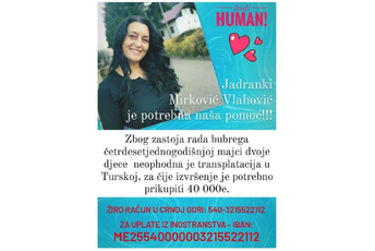 Jadranki potrebna pomoć za liječenje Jadranki potrebna pomoć za liječenje