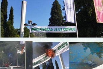 Danilovgradski SDP osuđuje paljenje transparenta u tom gradu Transparent u Danilovgradu