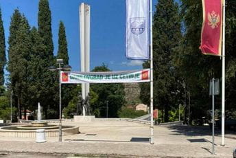 Danilovgrad: Akcijom paljenja transparenta rukovodi lokalni sveštenik iz obližnjeg kafića Danilovgrad: Akcijom paljenja transparenta rukovodi lokalni sveštenik iz obližnjeg kafića