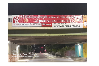 Podgorica: Postavljen još jedan transparent podrške Cetinju Podgorica: Postavljen još jedan transparent podrške Cetinju