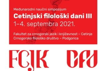 "Cetinjski filološki dani III" od 1. do 4. septembra "Cetinjski filološki dani III" od 1. do 4. septembra