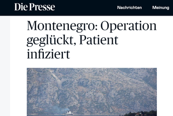 Die Presse o CG: Operacija uspjela, pacijent zaražen Die Presse o CG: Operacija uspjela, pacijent zaražen