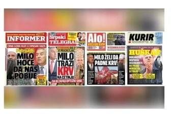 Vučićevi tabloidi prizivaju krv u Crnoj Gori Vučićevi tabloidi prizivaju krv u Crnoj Gori