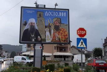 U Beranama postavljeni bilbordi dobrodošlice patrijarhu Porfiriju Bilbord u Beranama