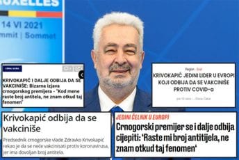 O Krivokapiću pišu širom regije: Bizarne izjave premijera koji odbija da se vakciniše O Krivokapiću pišu širom regije: Bizarne izjave premijera koji odbija da se vakciniše