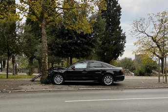 Nezgoda ispred Skupštine: Automobil sletio sa kolovoza i udario u stablo Nezgoda ispred Skupštine: Automobil sletio sa kolovoza i udario u stablo