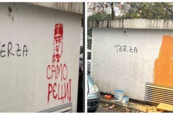 Grafit posvećen Mladiću osvanuo u Podgorici, pa ubrzo nestao Grafit posvećen Mladiću osvanuo u Podgorici, pa ubrzo nestao
