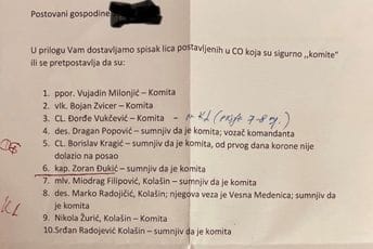 "Sumnjiv da je komita": Prave spiskove nepodobnih? "Sumnjiv da je komita": Prave spiskove nepodobnih?