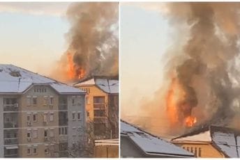 Veliki požar u Novom Sadu, evakuisana zgrada Veliki požar u Novom Sadu, evakuisana zgrada