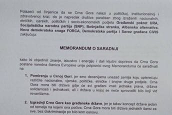 Demokrate: Ovo nije memorandum, ovo je pakt za saradnju sa DPS-om Demokrate: Ovo nije memorandum, ovo je pakt za saradnju sa DPS-om