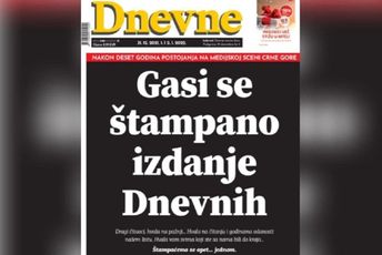 Gasi se štampano izdanje Dnevnih novina, danas izašao posljednji broj Gasi se štampano izdanje Dnevnih novina, danas izašao posljednji broj