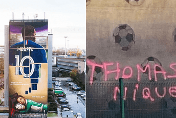 Prijetnje smrću ispisane na muralu francuskog fudbalera Prijetnje smrću ispisane na muralu francuskog fudbalera