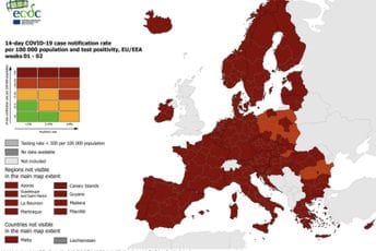 Objavljena nova korona-karta Evrope Objavljena nova korona-karta Evrope