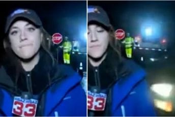 Novinarku u programu uživo udario automobil, ona nastavila da izvještava Novinarku u programu uživo udario automobil, ona nastavila da izvještava