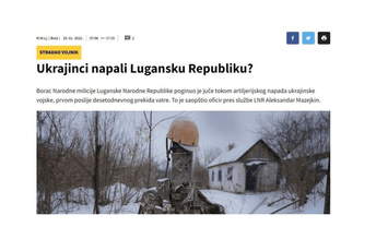 Portal RTCG objavio da je Ukrajina napala samoproglašenu Lugansku republiku, Ambasada zgrožena