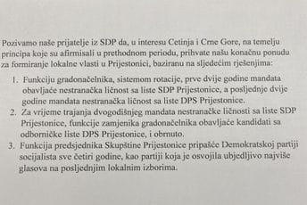 Konačna ponuda DPS-a SDP-u: Evo šta je sada u opticaju