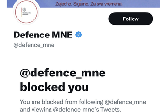 Ministarstvo odbrane blokiralo bivšeg načelnika Vojske Crne Gore na Twitteru