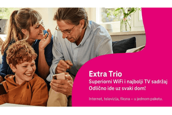 Telekom Extra Trio: superiorno WiFi iskustvo na optici, otključani kanali, dodatni Extra TV na više televizora Telekom Extra Trio: superiorno WiFi iskustvo na optici, otključani kanali, dodatni Extra TV na više televizora