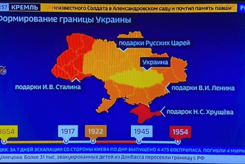 Ruska državna televizija 'mapom' Ukrajine 'dokazuje' Putinove teze Ruska državna televizija 'mapom' Ukrajine 'dokazuje' Putinove teze