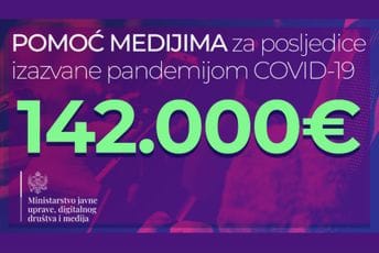 Za pomoć medijima obezbijedili 142 hiljade eura Za pomoć medijima obezbijedili 142 hiljade eura